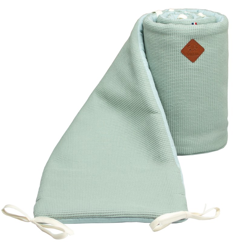 Tour de lit gaze coton nid d'abeille