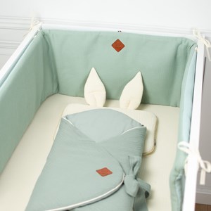 Tour de lit gaze coton nid d'abeille