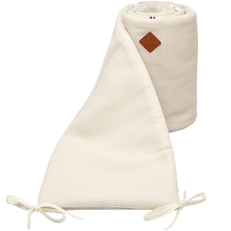 Tour de lit gaze coton nid d'abeille