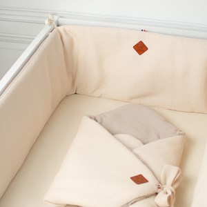 Tour de lit gaze coton nid d'abeille