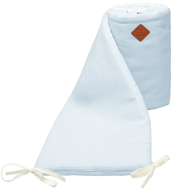 Tour de lit gaze coton nid d'abeille