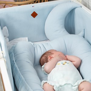 Tour de lit gaze coton nid d'abeille