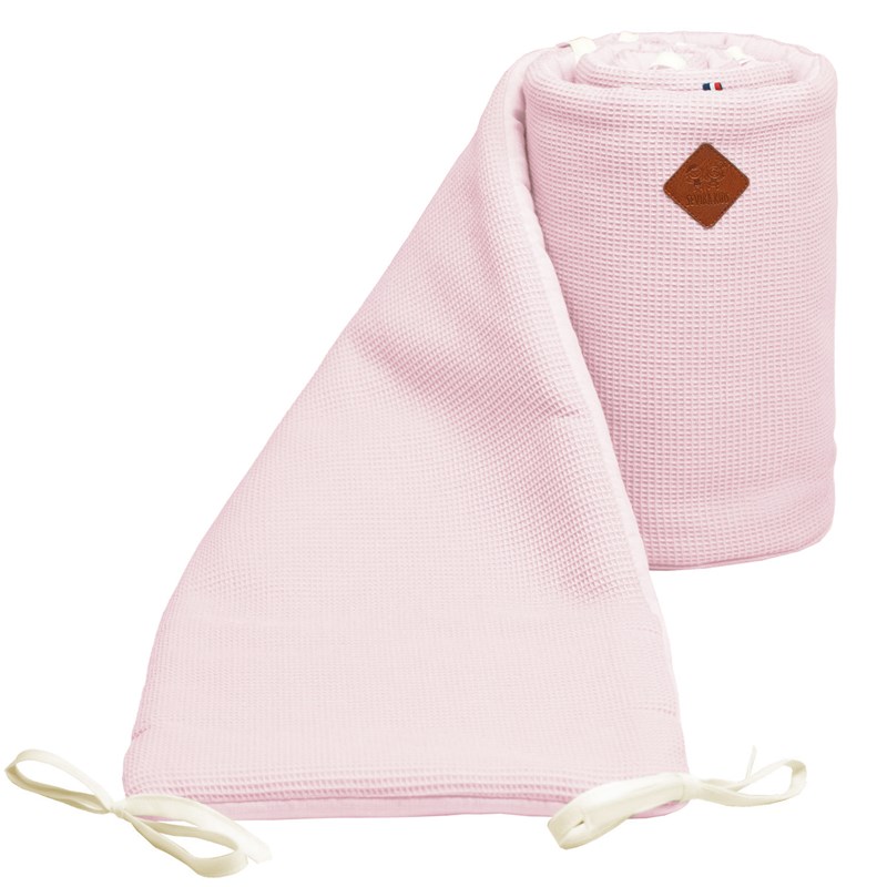 Tour de lit gaze coton nid d'abeille