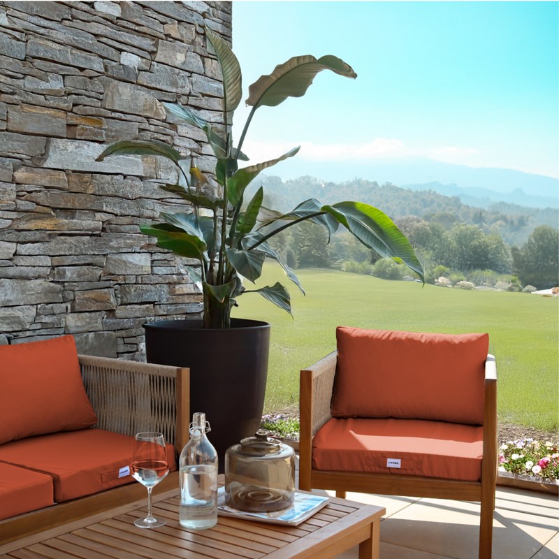 Coussins salon de jardin - terracotta