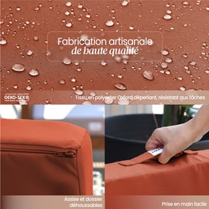 Coussins salon de jardin - terracotta