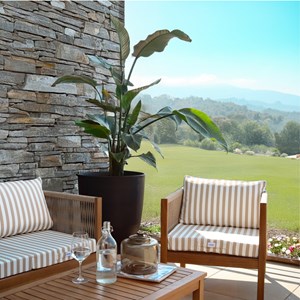 Coussins salon de jardin - rayé beige