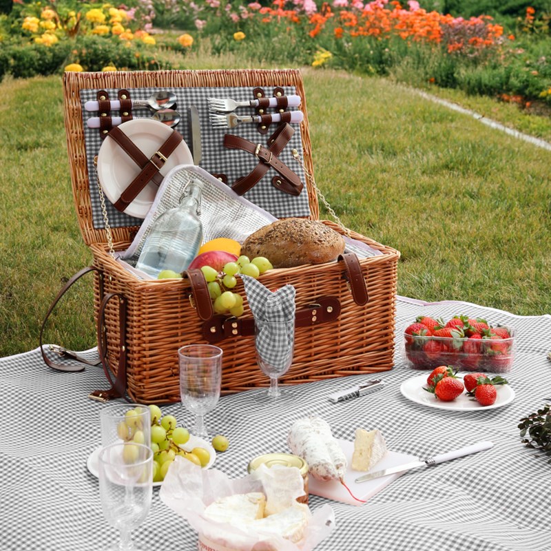 Linxor - Panier de pique-nique pour 4 - gris