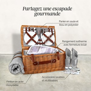Panier de pique-nique pour 4 - gris