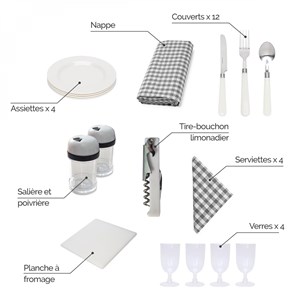 Panier de pique-nique pour 4 - gris