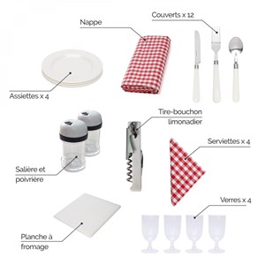 Panier de pique-nique pour 4 - rouge