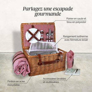 Panier de pique-nique pour 2 - rouge