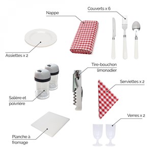 Panier de pique-nique pour 2 - rouge