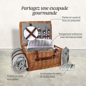 Panier de pique-nique pour 2 - gris