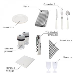 Panier de pique-nique pour 2 - gris