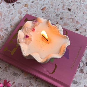 Bougie coquillage, framboise, 190g