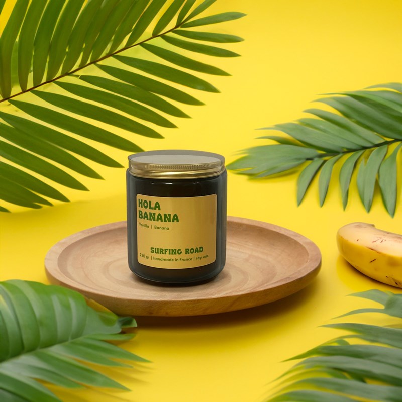 Bougie parfumée bonbon à la banane, 220g
