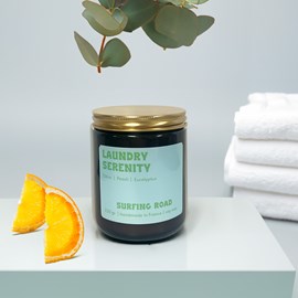 Bougie laundry eucalyptus & pêche – 220g