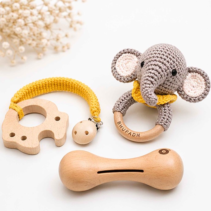 HOCHET,CC040--Hochets en bois pour bébé, marteau de sable, hochet