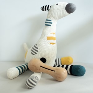 Coffret 3 hochets coton bois naturel