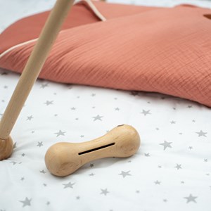 Coffret 3 hochets coton bois naturel