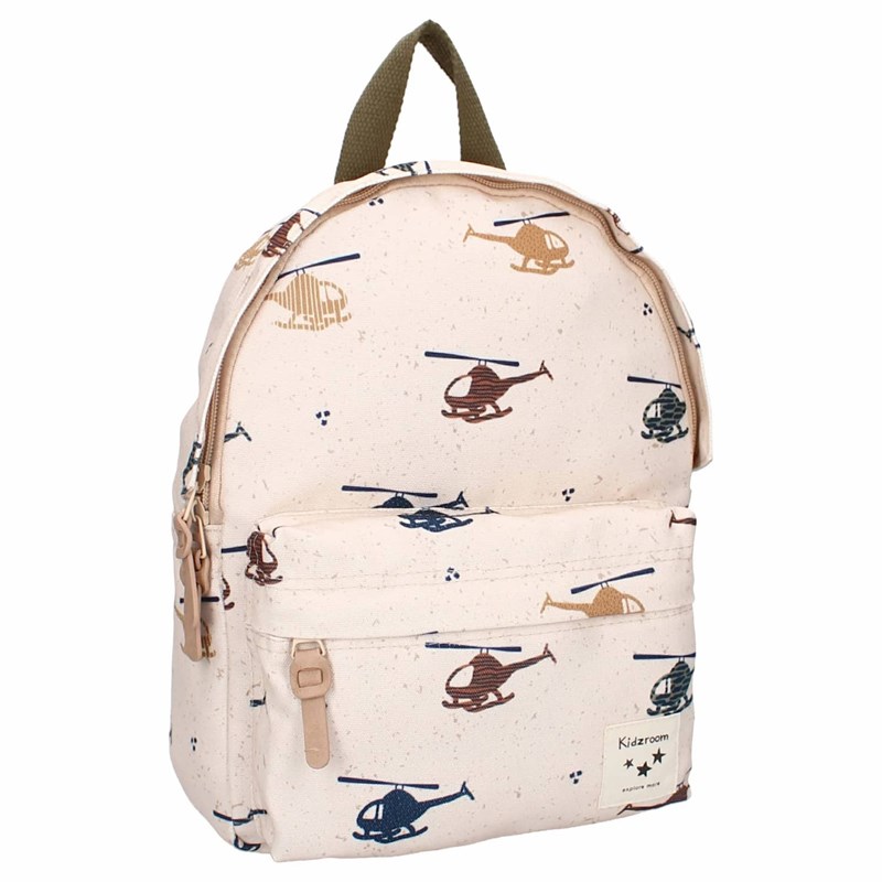 Sac à dos enfant beige hélicoptères