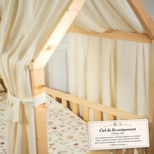 Set double ciel de lit cabane écru