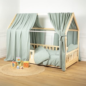 Set double ciel de lit cabane en gaze