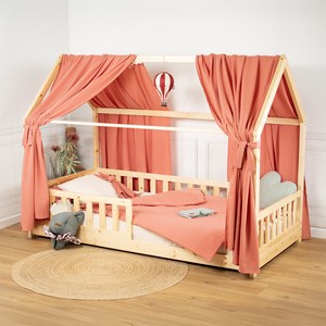 Ciel de lit cabane gaze coton duo
