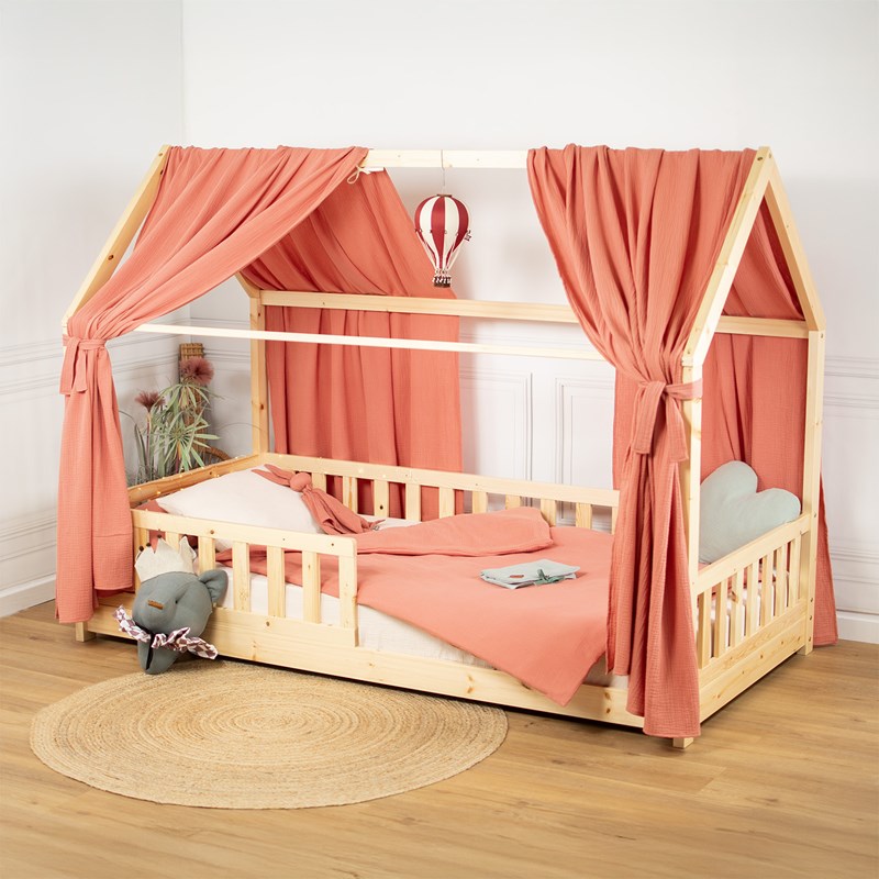 Set double ciel de lit cabane en gaze