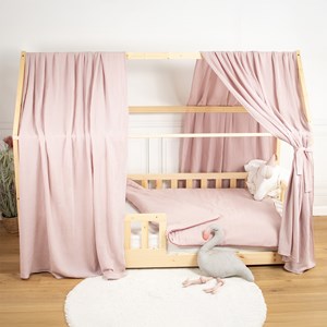 Set double ciel de lit cabane rose