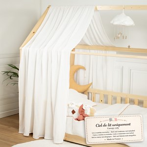 Set double ciel de lit cabane blanc