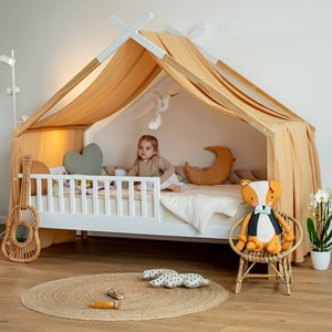 Ciel de lit cabane double gaze coton