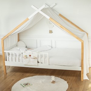 Ciel de lit cabane double gaze coton