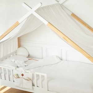 Ciel de lit cabane double gaze coton