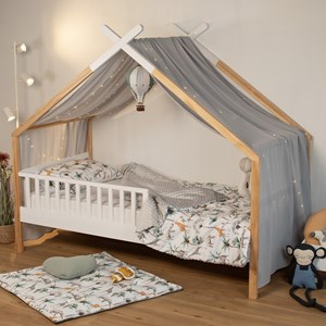 Ciel de lit cabane gaze coton jeanne