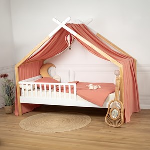 Ciel de lit cabane gaze coton jeanne