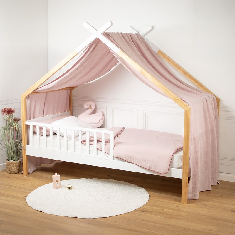 Ciel de lit cabane gaze coton jeanne