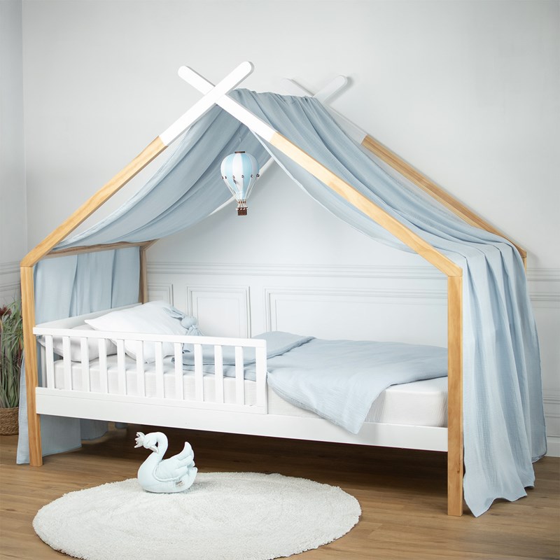 Ciel de lit cabane gaze coton jeanne