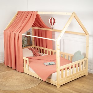 Ciel de lit cabane gaze de coton solo