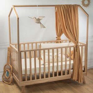 Ciel de lit cabane gaze de coton solo