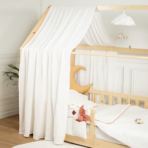 Ciel de lit cabane gaze de coton solo