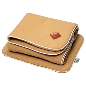 Set berceau, couverture & coussin camel
