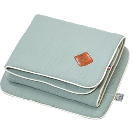 Set berceau, couverture & coussin vert