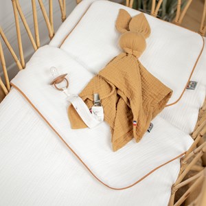 Set berceau, couverture & coussin blanc