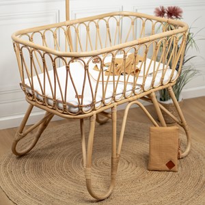 Set berceau, couverture & coussin blanc