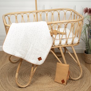 Set berceau, couverture & coussin blanc