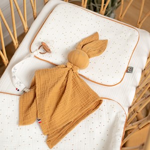 Set berceau, couverture & coussin blanc