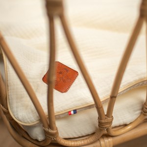 Set berceau, couverture & coussin écru
