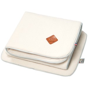 Set berceau, couverture & coussin beige