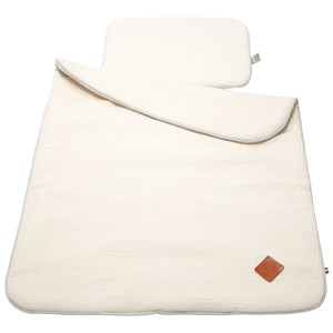 Set berceau, couverture & coussin beige